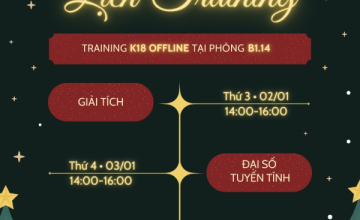 [BHT Hệ thống Thông tin] Thông báo lịch training cuối kỳ - K17 & K18